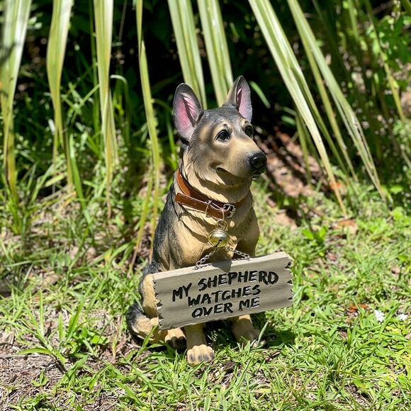 I Don't Dial 911 German Shepherd Guard Dog Warning Statue - Picture 7 of 10